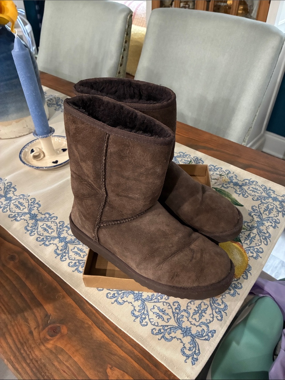 UGG Chocolate Brown Short Shearling Boots